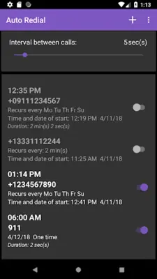 Auto Redial android App screenshot 4